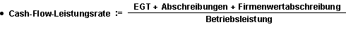 Formel zur Berechnung der Cash-Flow Leistungsrate