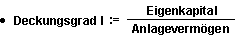 Formel zur Berechnung des Deckungsgrades 1. Grades