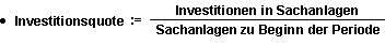 Formel zur Berechnung der Investitionsquote
