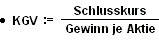 Formel zur Berechnung des KGV