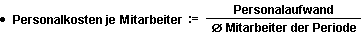 Formel zur Berechnung der Personalkosten je Mitarbeiter
