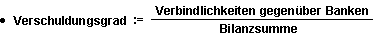 Formel zur Berechnung des Verschuldungsgrades
